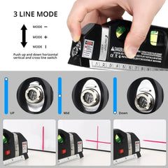 4 in 1 Fixit Laser Level (IMPORTED) Pro 3 4in1 Multi-Purpose Measuring Tool With 8 Feet Tape